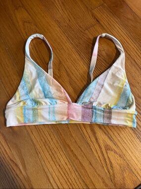 Billabong Pastel Multi-Color Striped Triangle Bikini Top